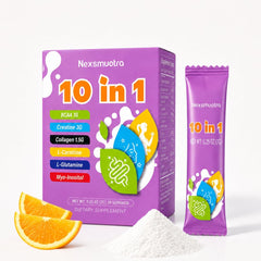 Nexsmuotra front packaging showing travel stick packs and branding benefit convenience