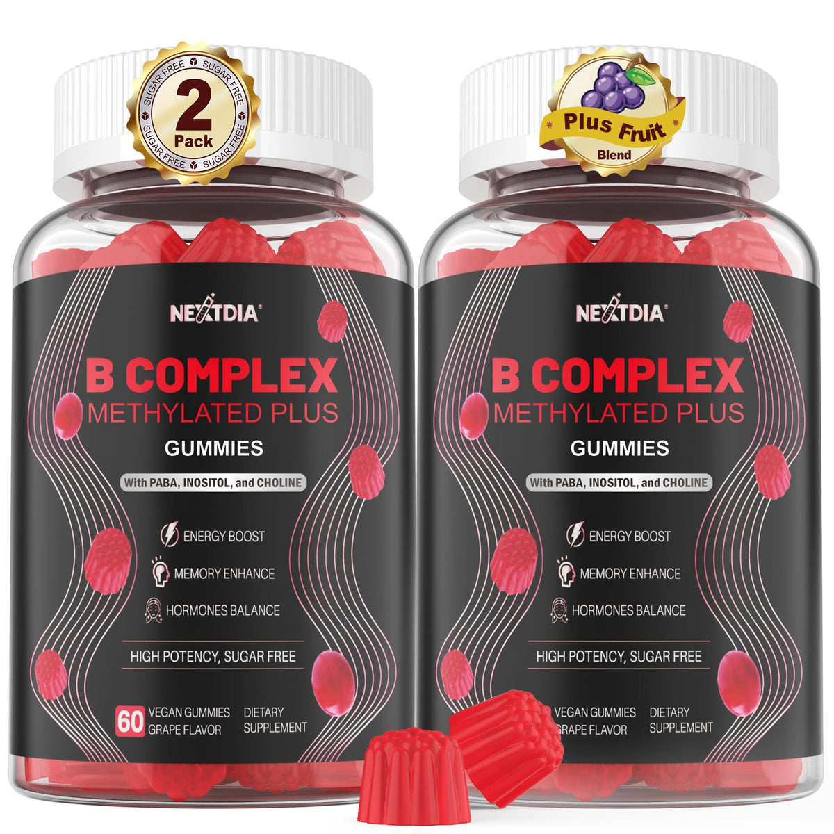 Nextdia front packaging showing bottle and label benefit clarity