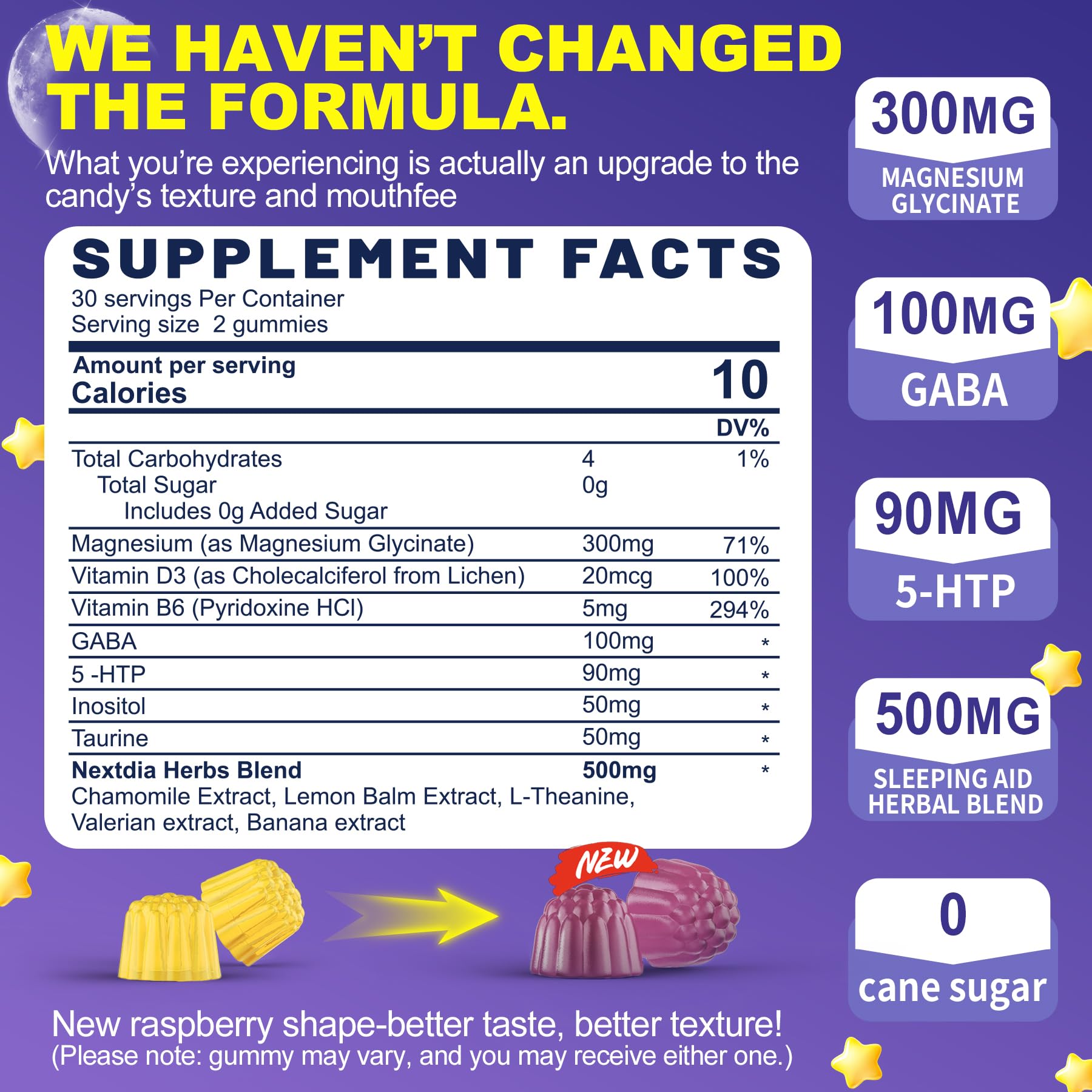 Nextdia gummy close-up showing texture and sugar-free surface for appealing chewable supplement