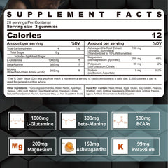 Back label of Nextdia L-Glutamine Gummies bottle