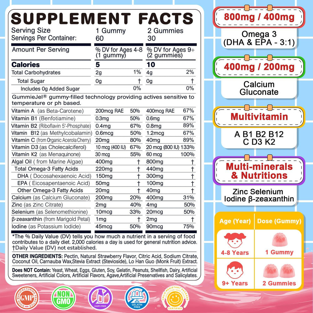 Strawberry-flavored sugar-free gummy close-up