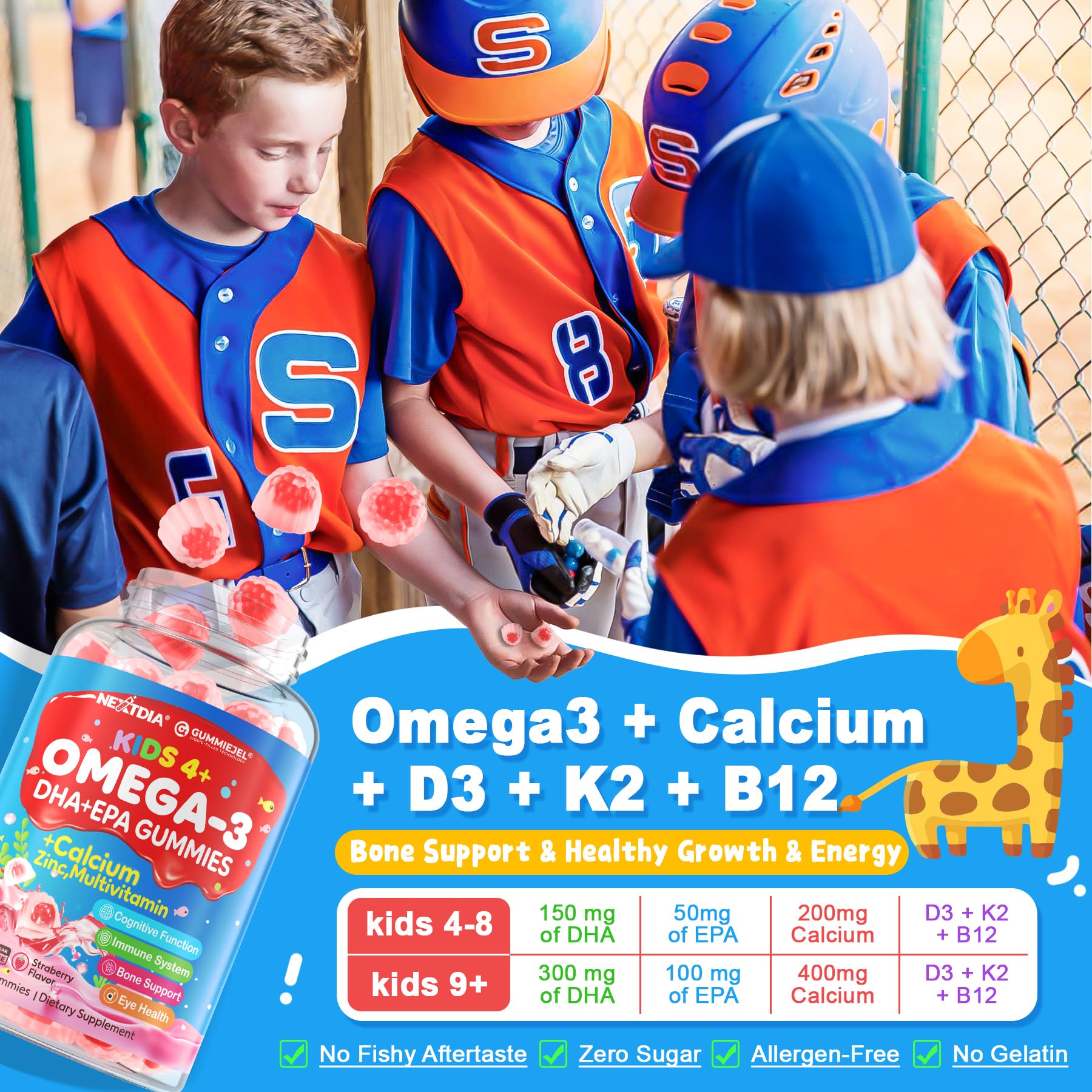 Calcium D3 K2 and Zinc gummies visual