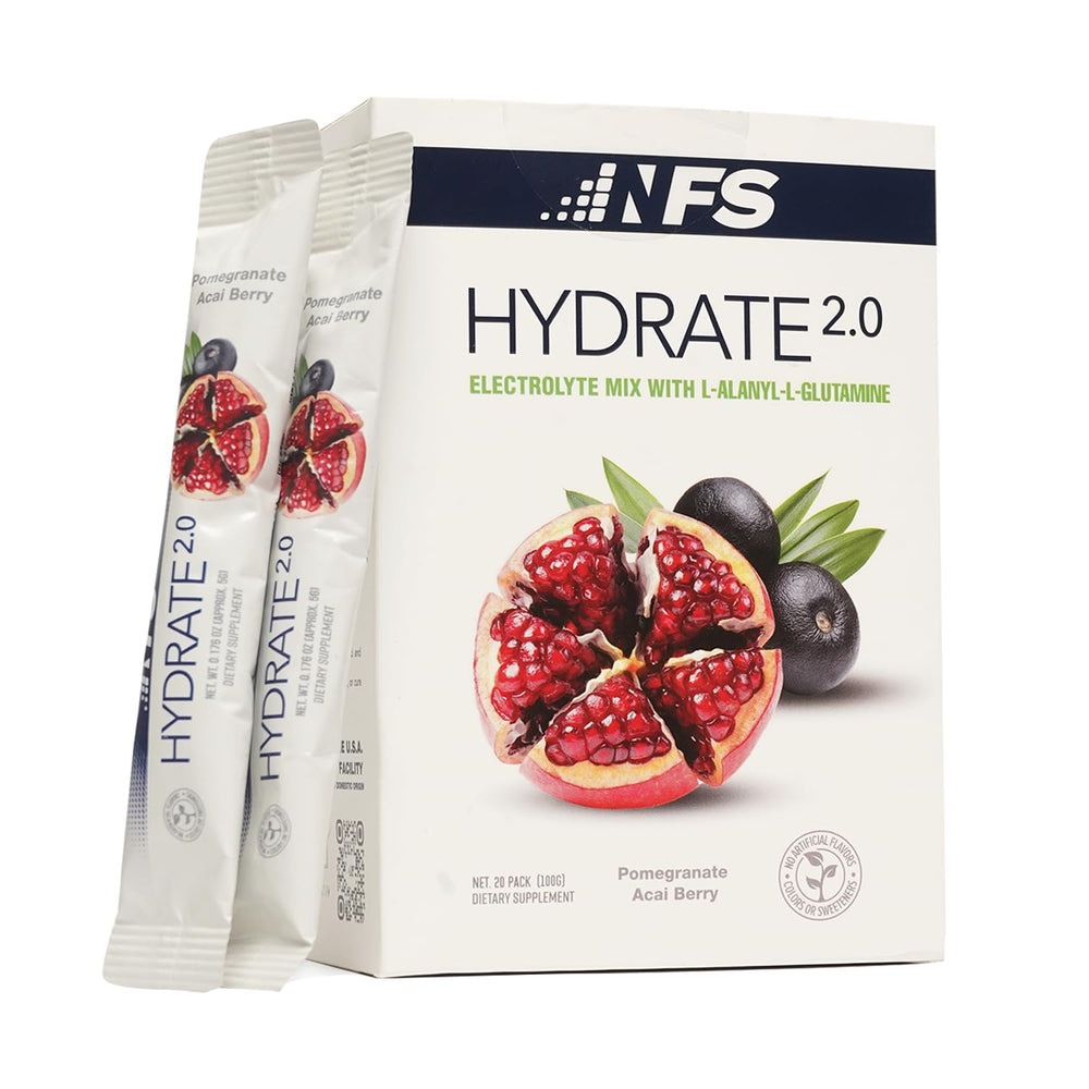 NF Sports Hydrate 2.0 bottle pour promotes quick hydration after workouts.
