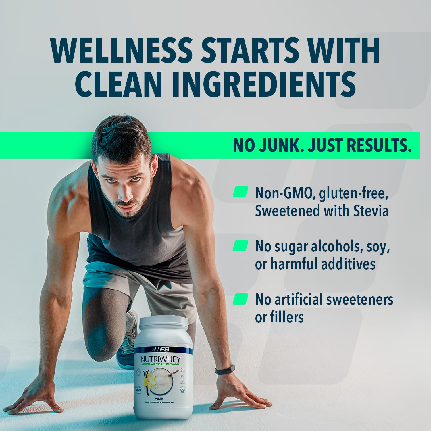NutriWhey Vanilla serving scoop image