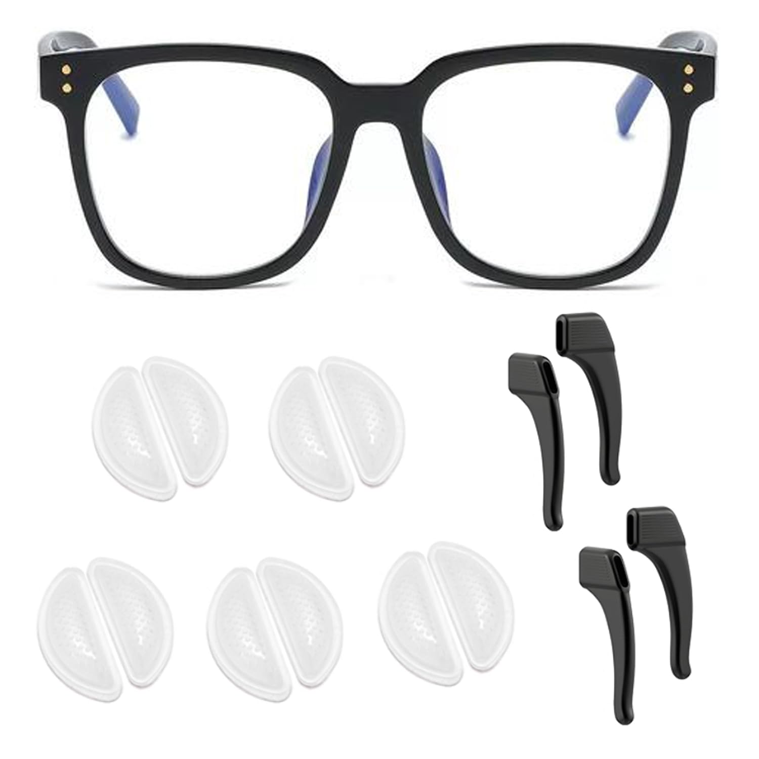 NG-01 air cushion nose pads attached to glasses frame