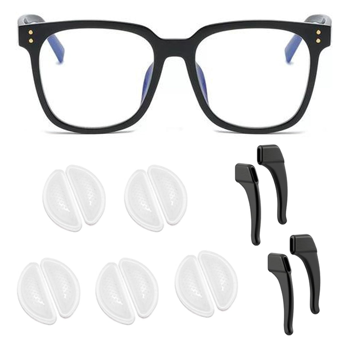 NG-01 air cushion nose pads attached to glasses frame