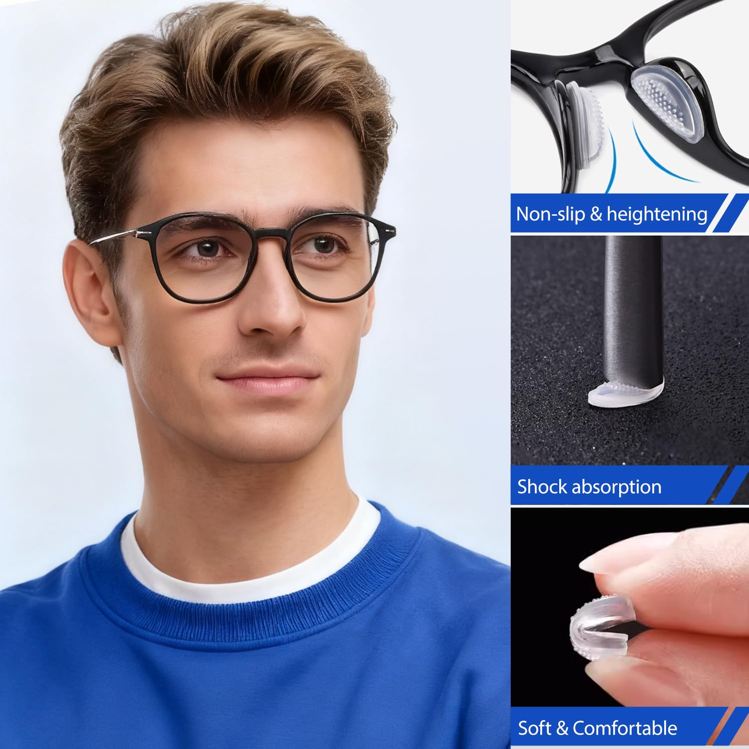 Hypoallergenic silicone material used in nose pads