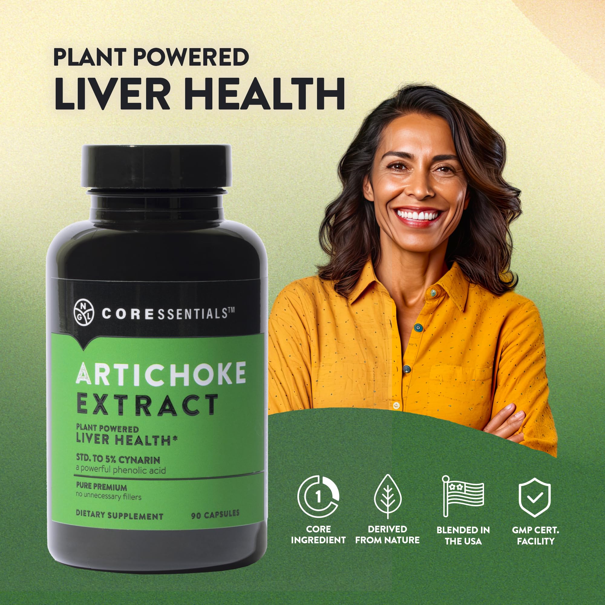 Digestive health support with artichoke extract capsules