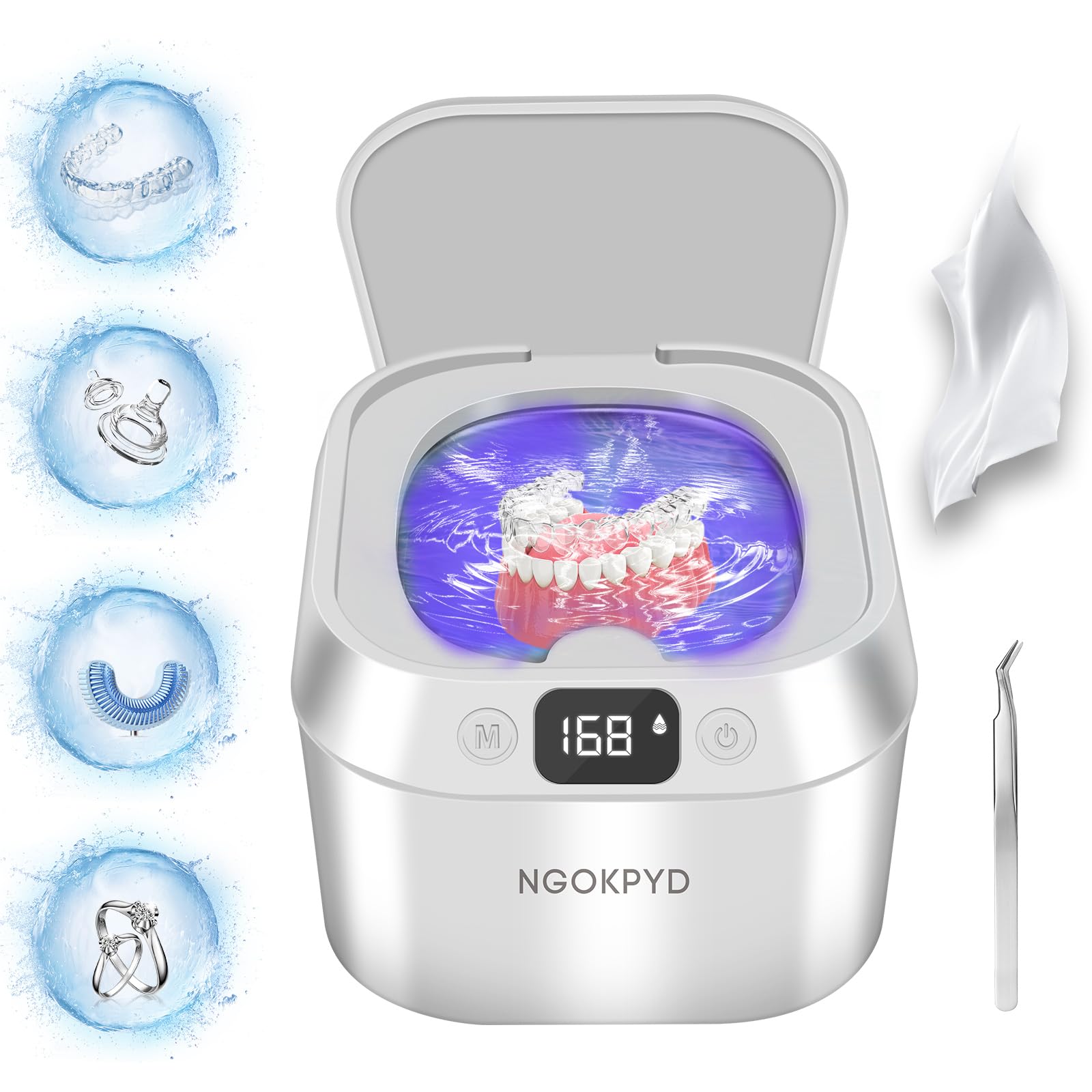 NGOKPYD Ultrasonic Retainer Cleaner white exterior