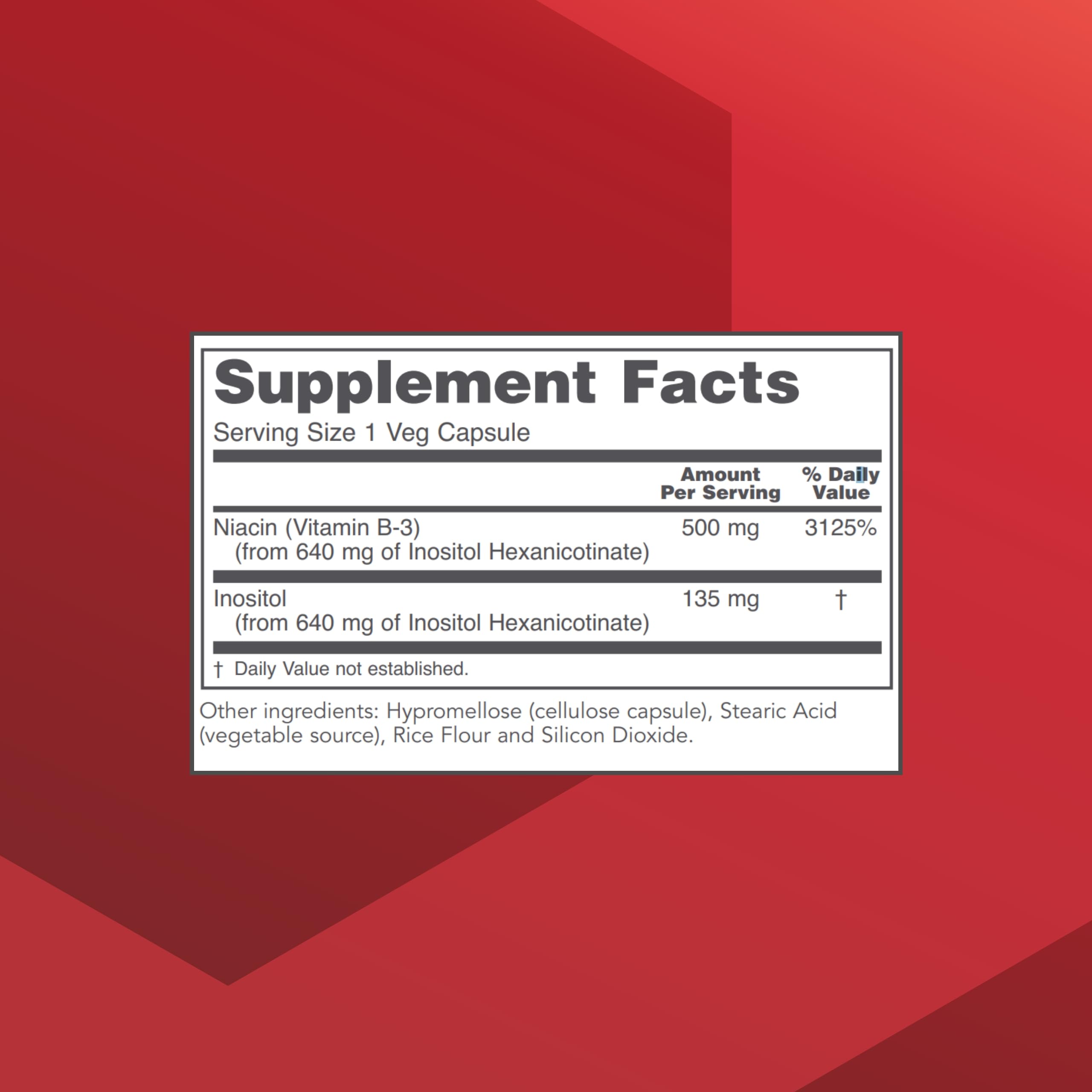 Niacin 500mg hexanicotinate capsules