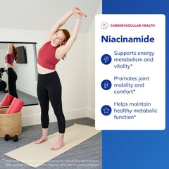 Graphic illustrating Niacinamide supporting metabolism