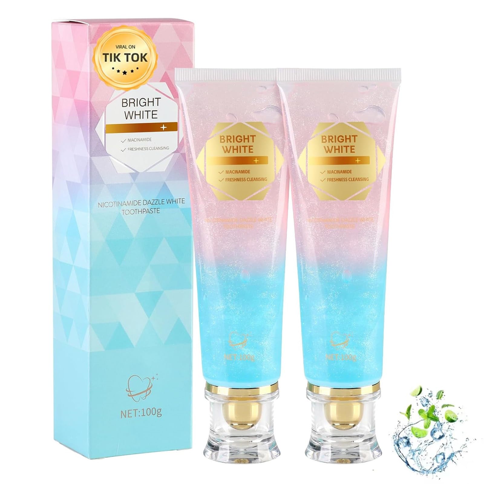 Two-pack Niacinamide Whitening Toothpaste packaging