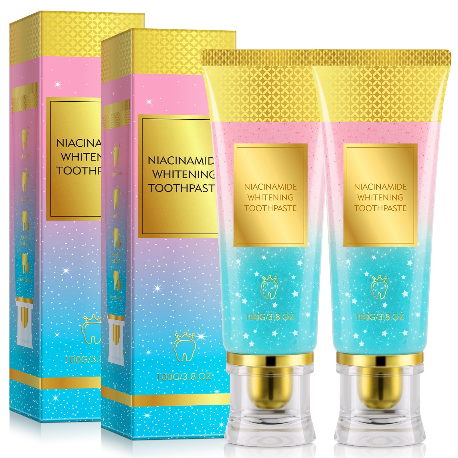 Niacinamide whitening toothpaste packaging