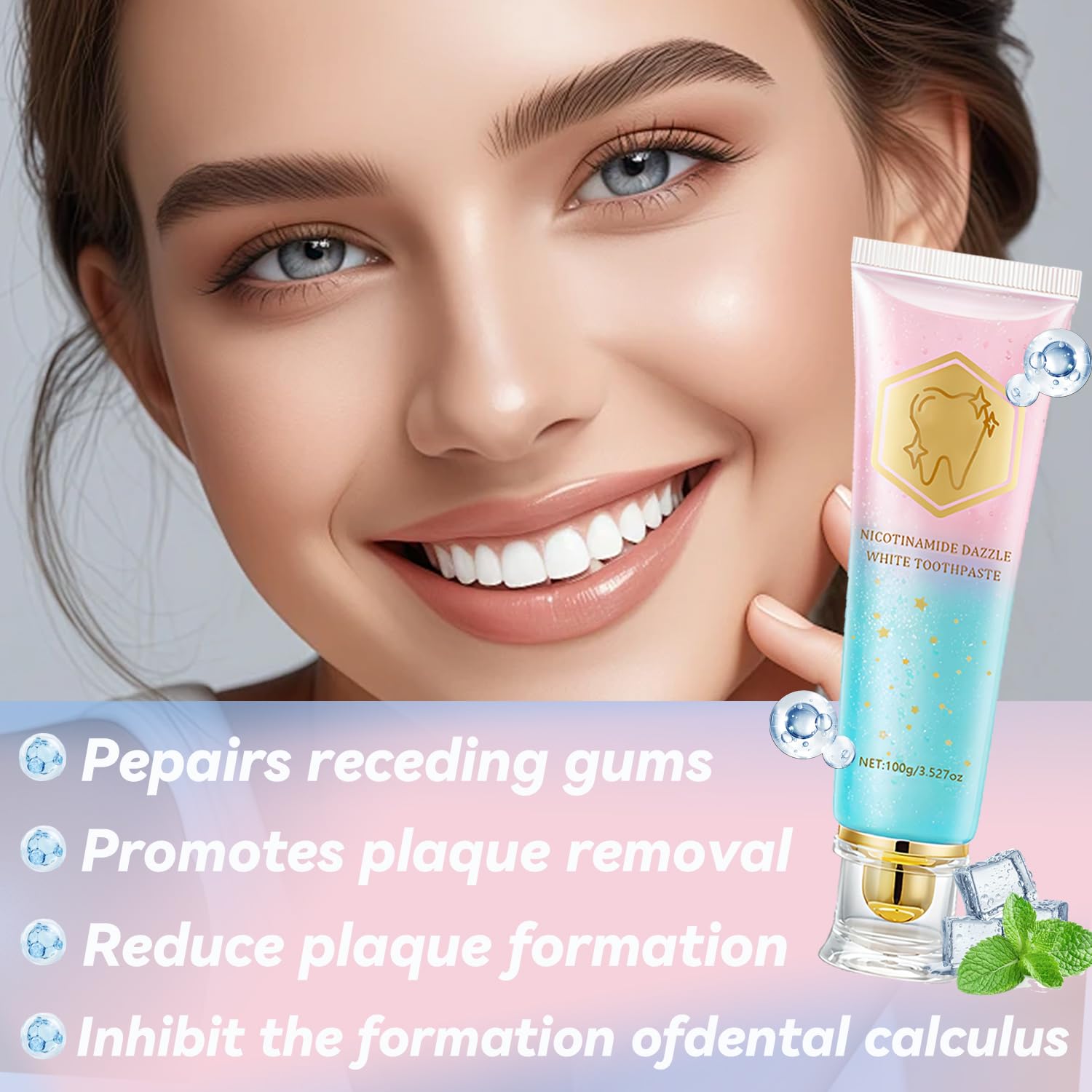 Packaging close-up of Niacinamide Whitening Toothpaste