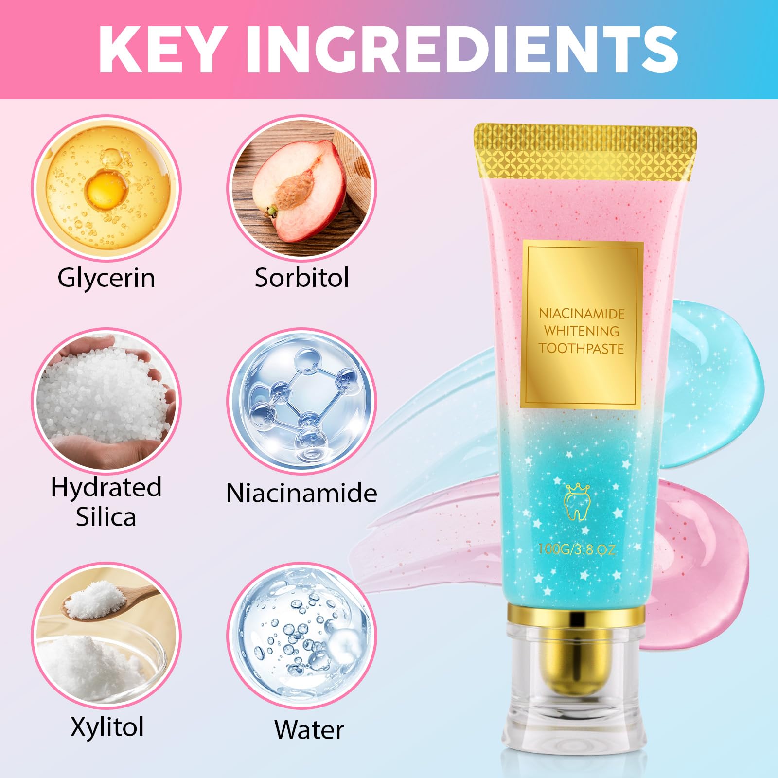 Product packaging for Niacinamide Toothpaste 2 Pack