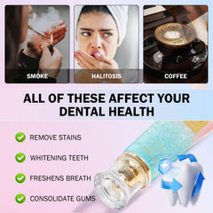 Close-up of toothpaste tube with foamy whitening action