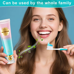 Close-up of toothpaste on toothbrush showing formula