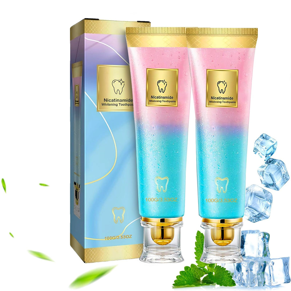Niacinamide whitening toothpaste packaging - two tubes