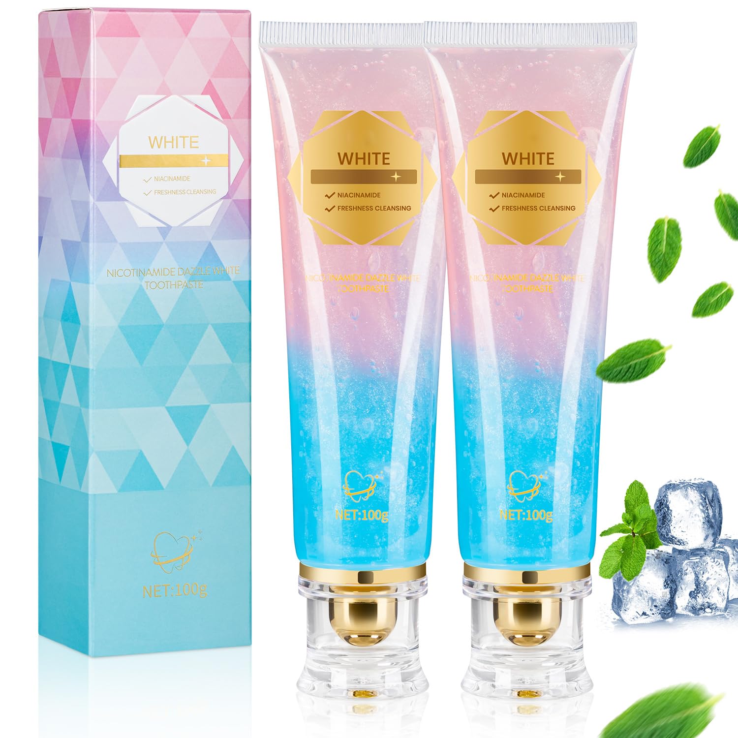 Two tubes of Niacinamide Whitening Toothpaste