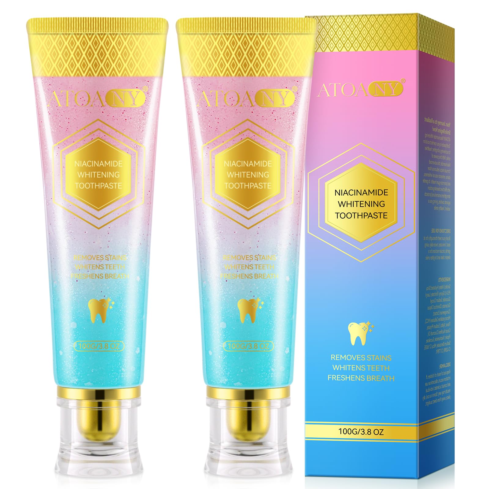 Front view of Niacinamide Whitening Toothpaste 2-pack