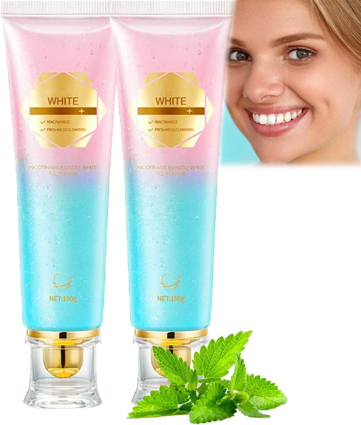 Front view of Niacinamide Whitening Toothpaste 2-pack by Easilyous