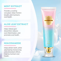 Illustration highlighting whitening, enamel protection, and Niacinamide