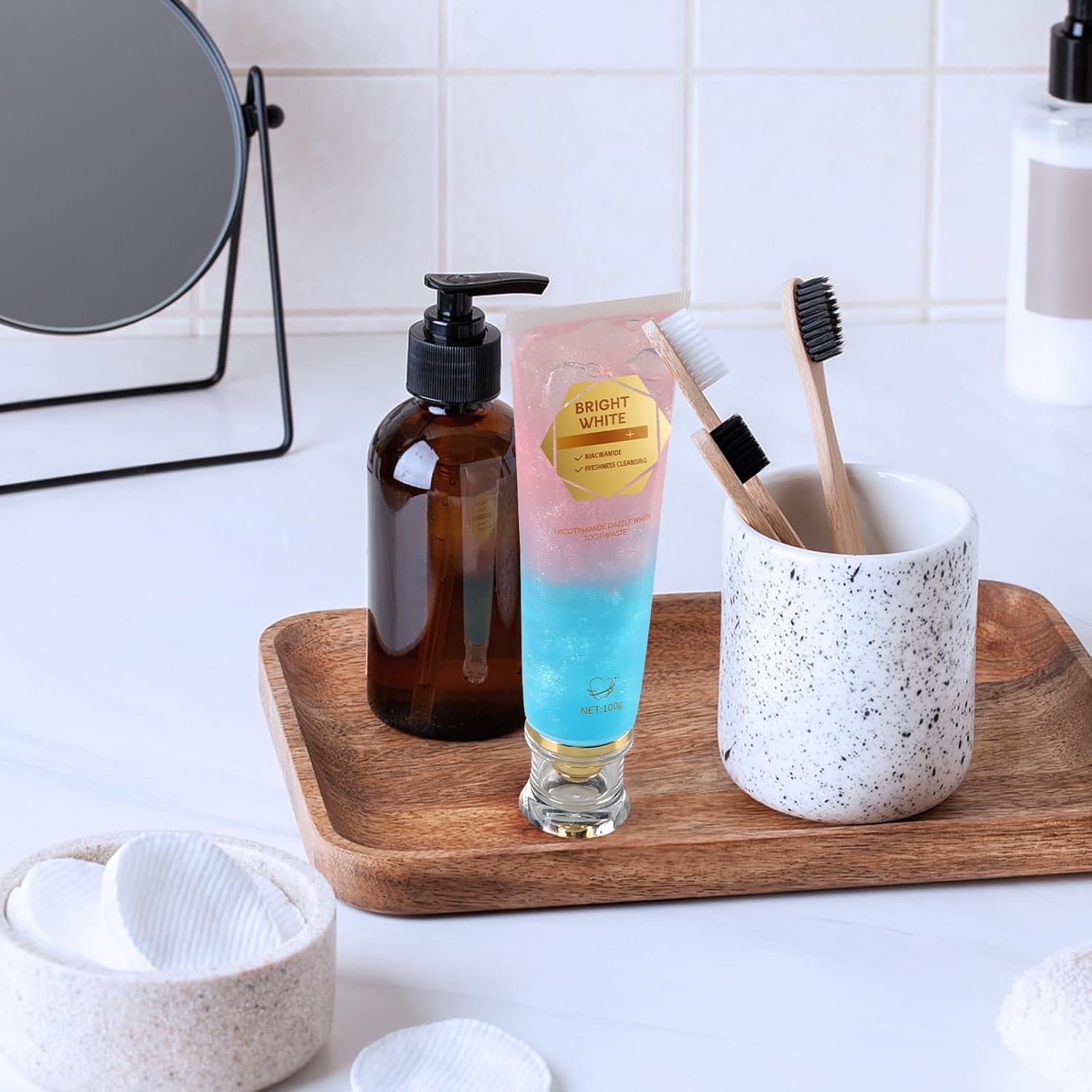 3.8 oz Niacinamide Whitening Toothpaste tube with label visible