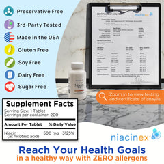 Nicotinic acid chemical structure illustration