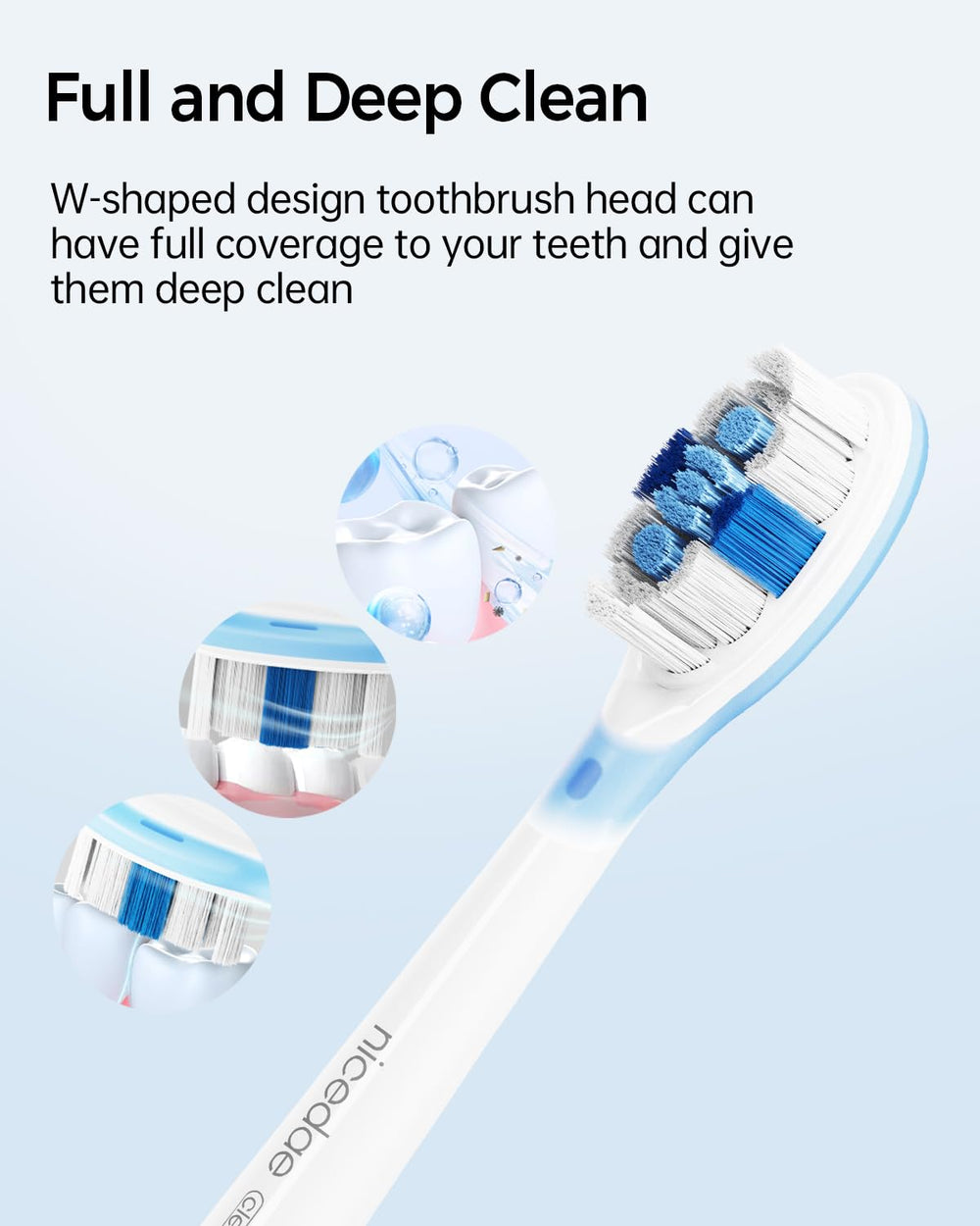Blue Nicedae S7 toothbrush side profile