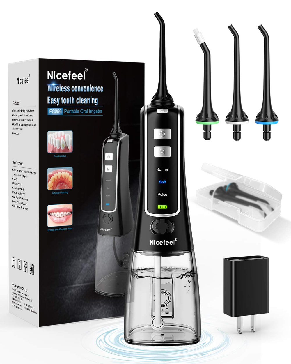 Nicefeel cordless water flosser with 300ml water tank