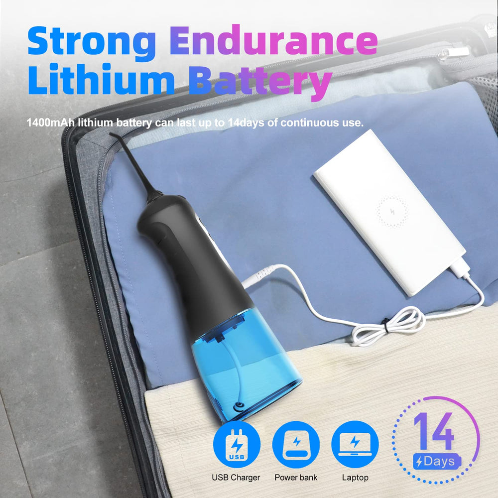 Compact travel-friendly, portable water flosser