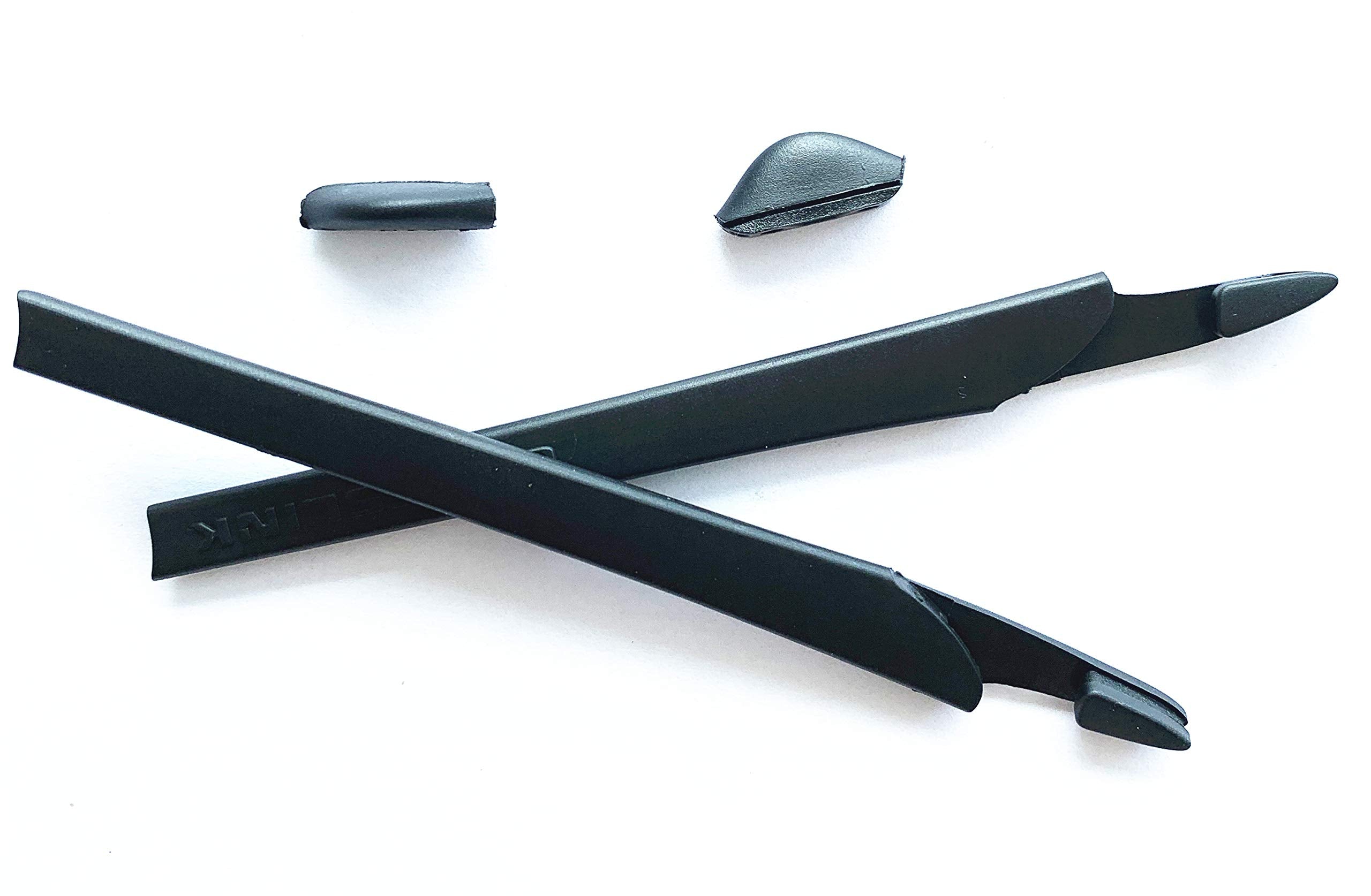 Top-quality skin-friendly silicone temple socks and nose pads for Crosslink, easy installation in black.