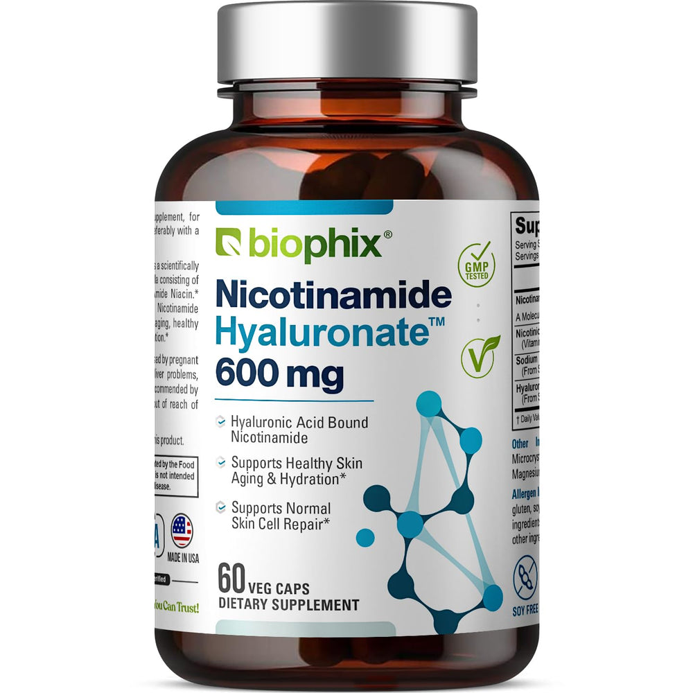 Nicotinamide Hyaluronate 600 mg 60 Vcaps bottle (hero image)