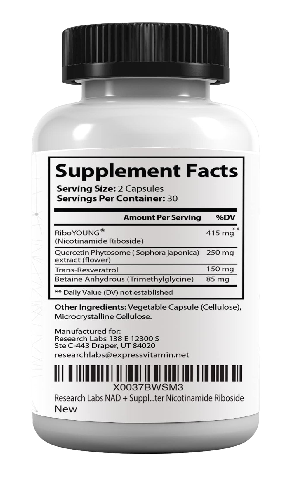 Nicotinamide riboside NR molecule and related ingredients