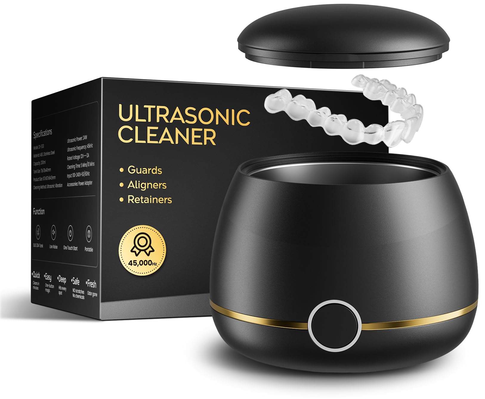 Nicwell 200ml Ultrasonic Retainer Cleaner front view