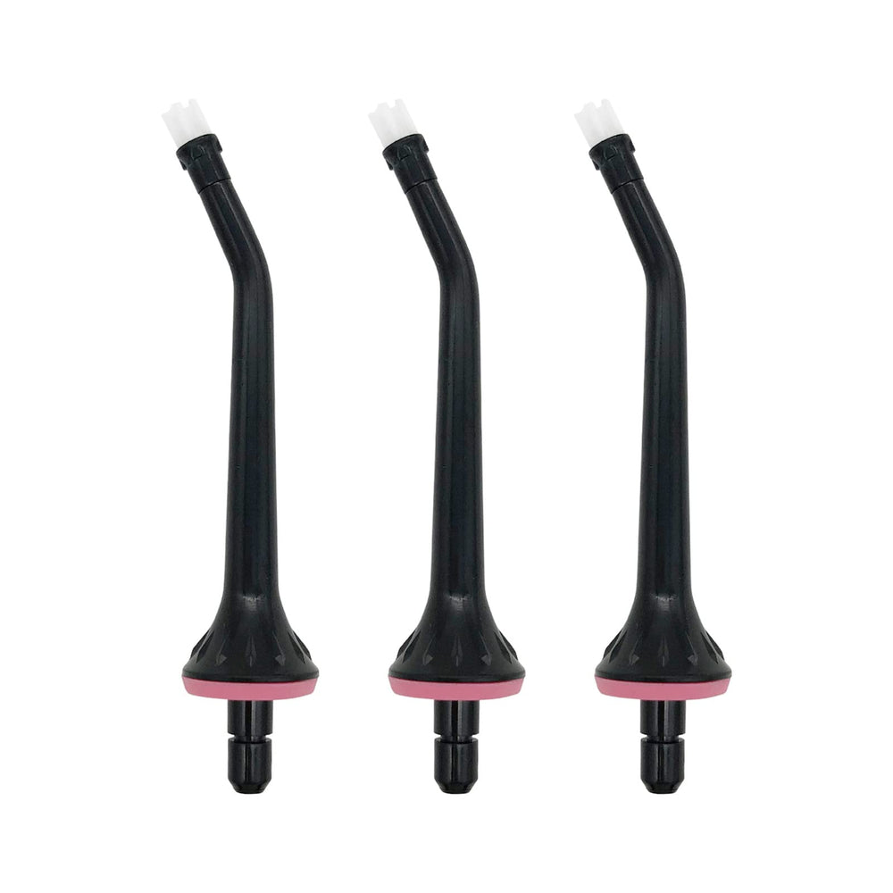 Replacement tips for Nicwell water flosser in black, 3-pack, individually wrapped