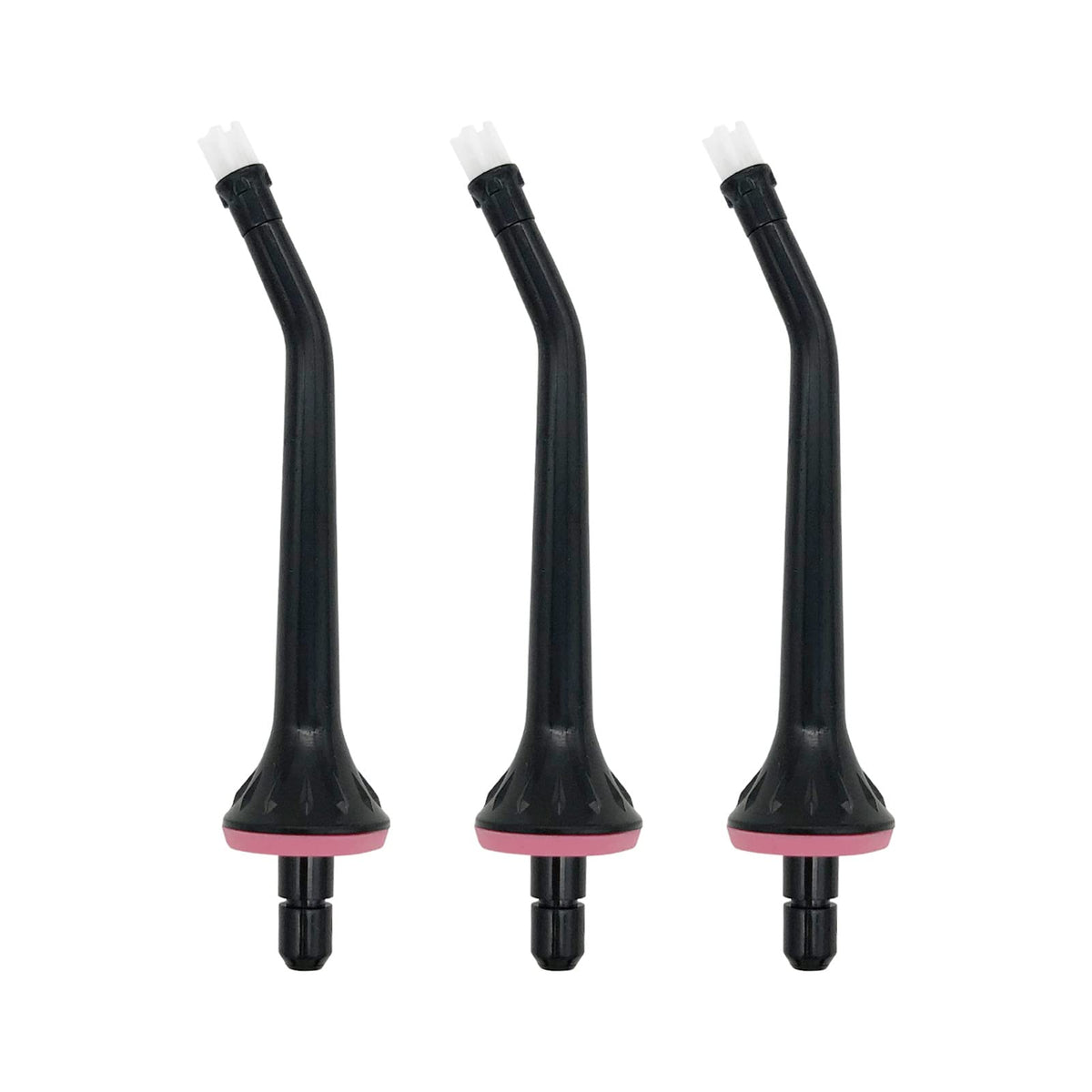Replacement tips for Nicwell water flosser in black, 3-pack, individually wrapped