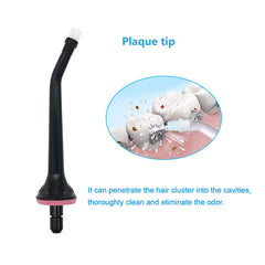 Close-up of Nicwell water flosser replacement tips showing black color