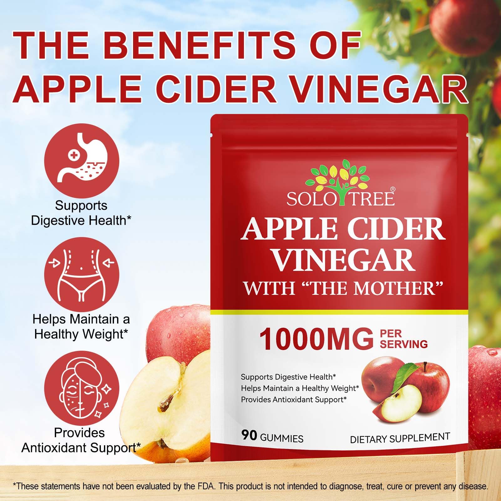 NIFEISHI ACV Gummies bottle side view