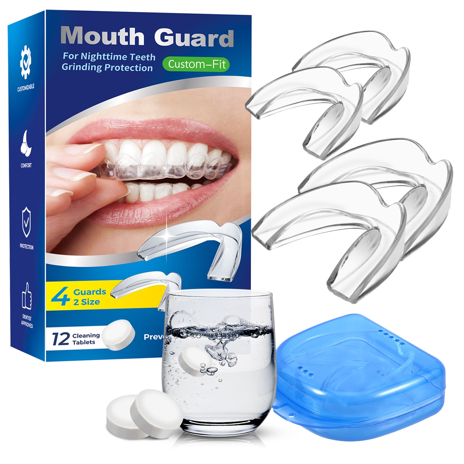Front view of night mouth guard for teeth grinding