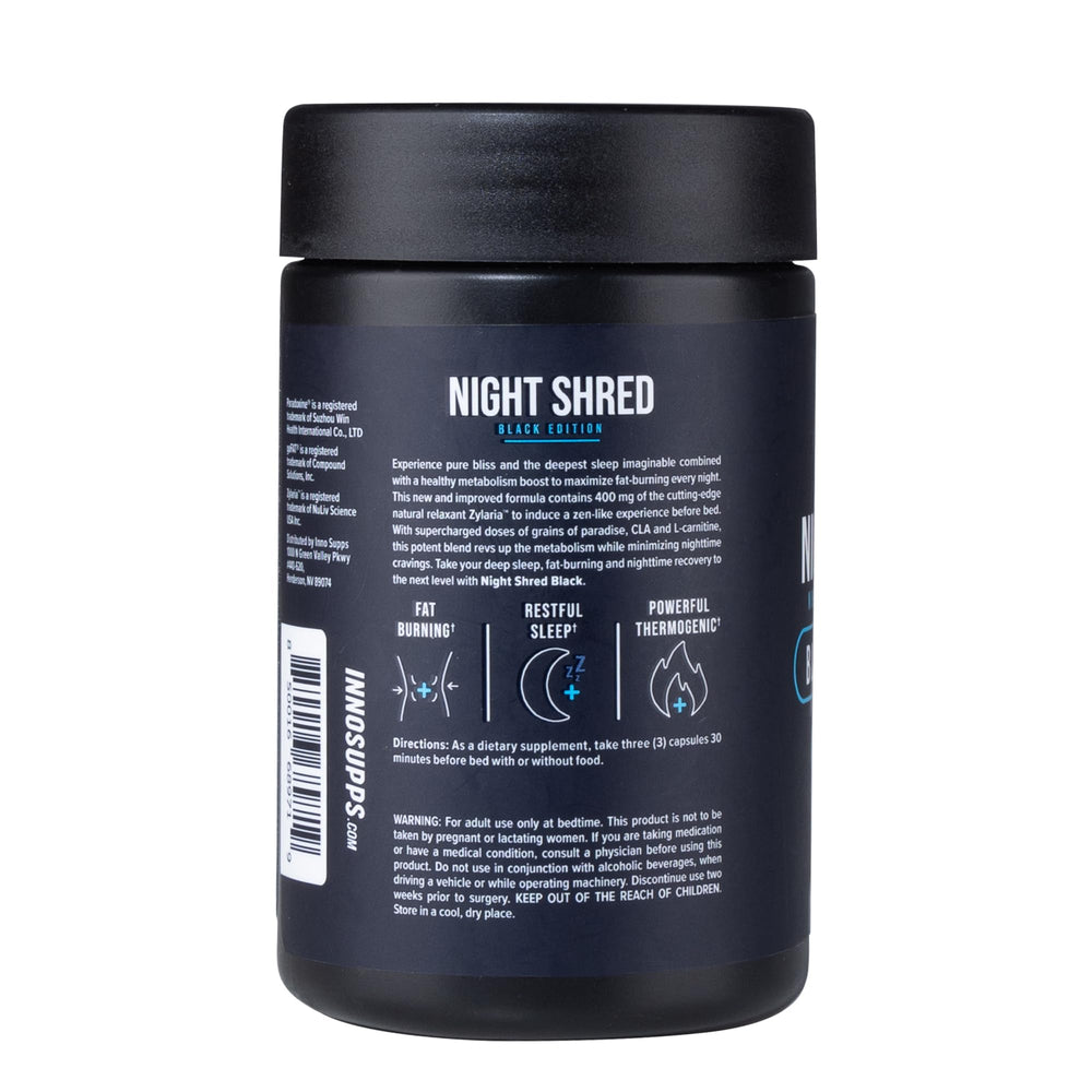 Night Shred bottle label close-up