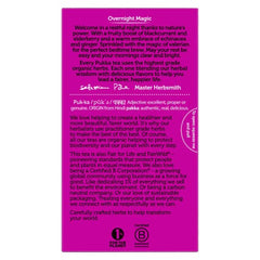 Close-up of compostable tea bag for Night Time Berry blend