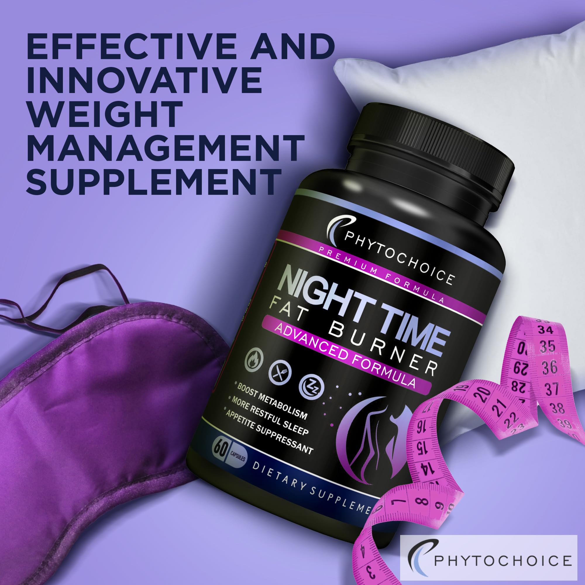 Close-up of Night Time Fat Burner capsules