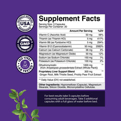 Close-up of DHM and milk thistle capsules for liver support