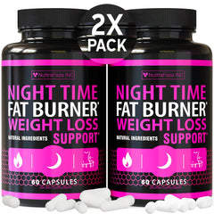 Two-pack night time weight loss pills for women bottle - hero image