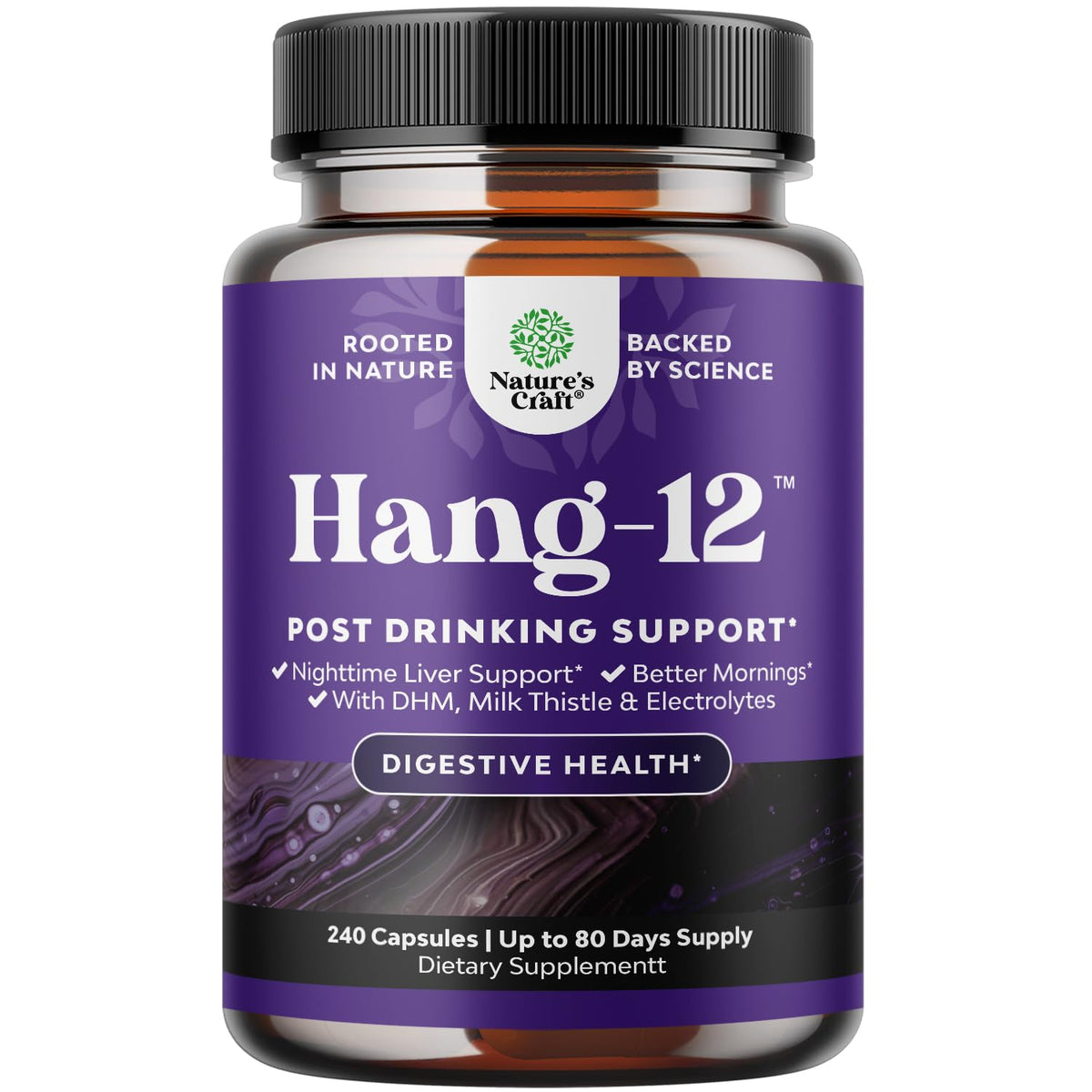 Bottle of Nighttime Liver Detox Pills on a dark surface