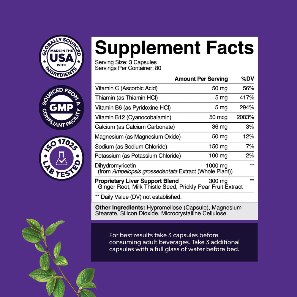 Close-up of DHM and Milk Thistle ingredients