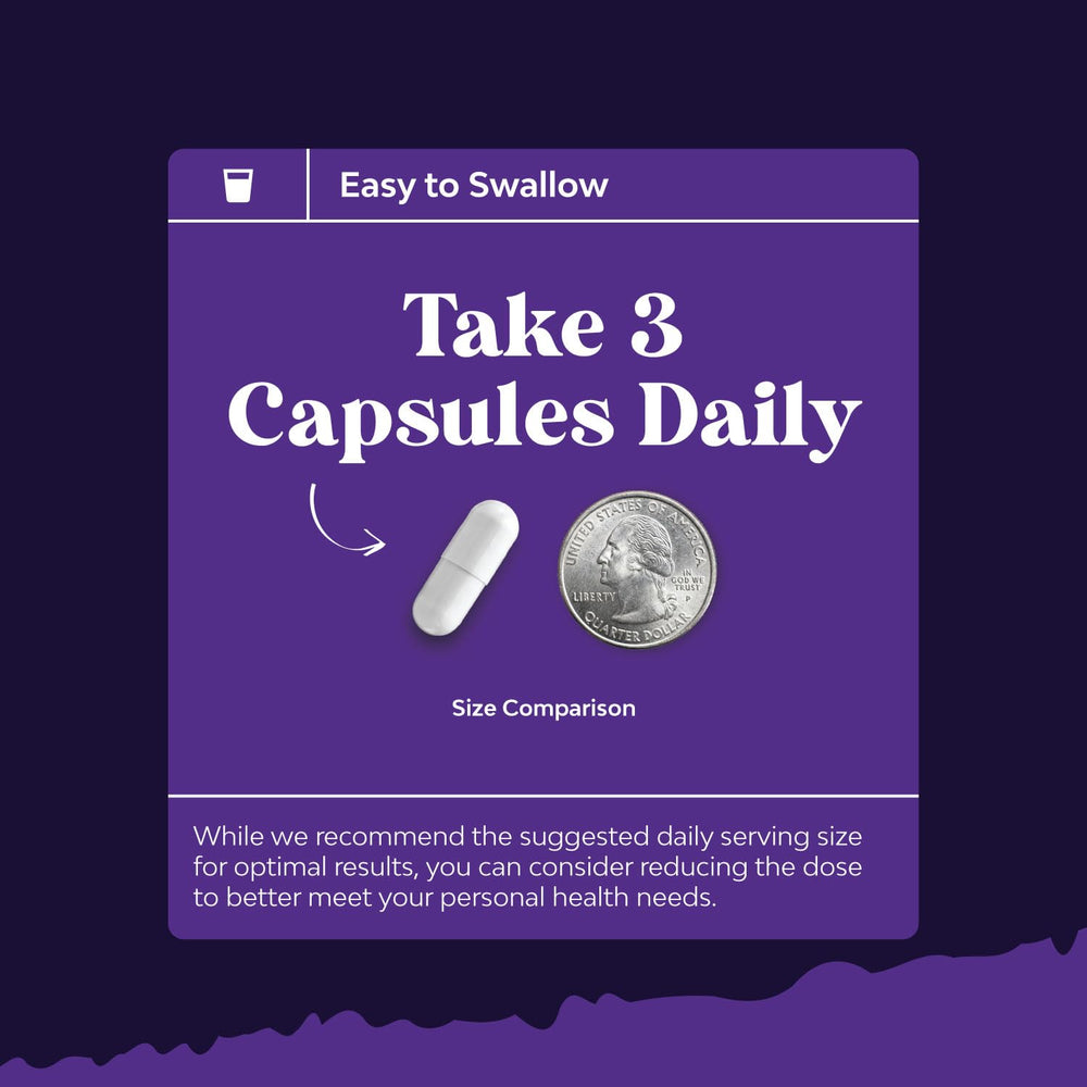 Front and back of the supplement bottle label