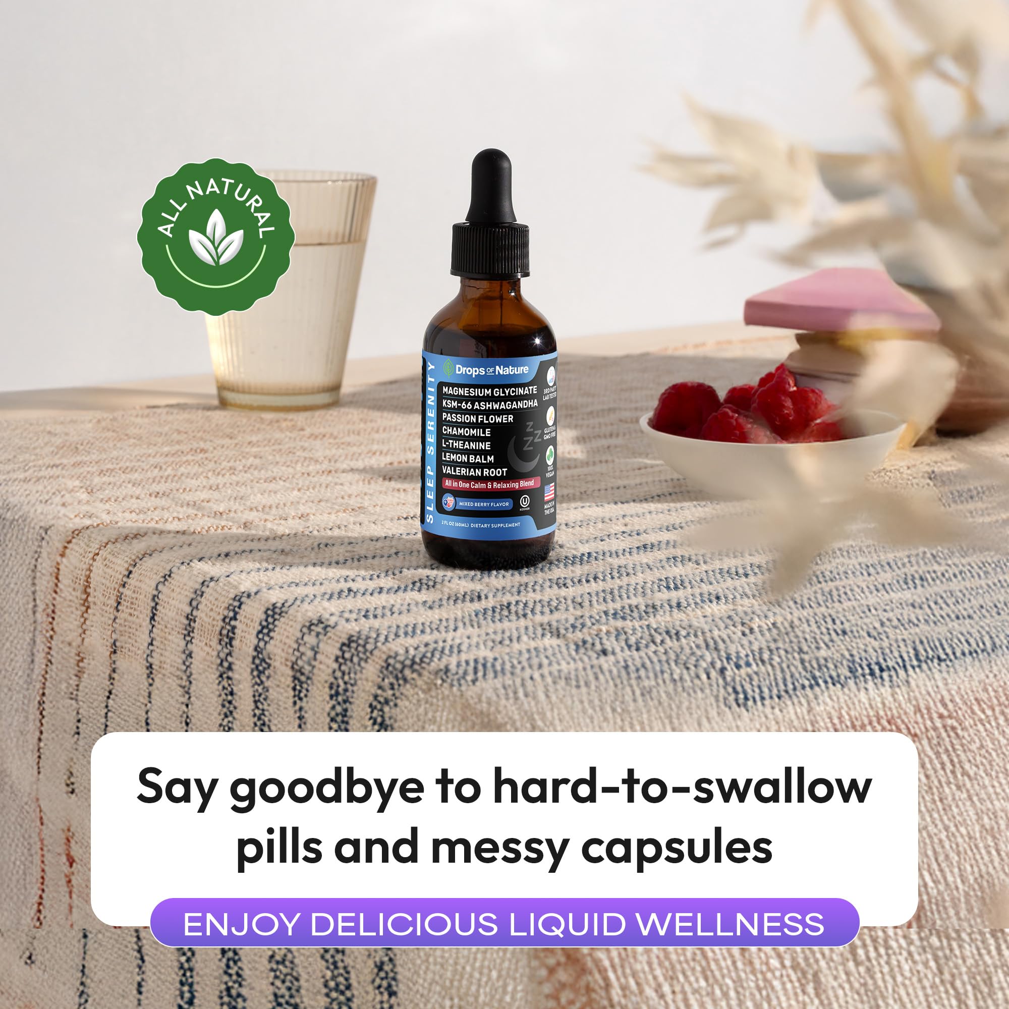 Nighttime relaxation scene with the drops and soft lighting