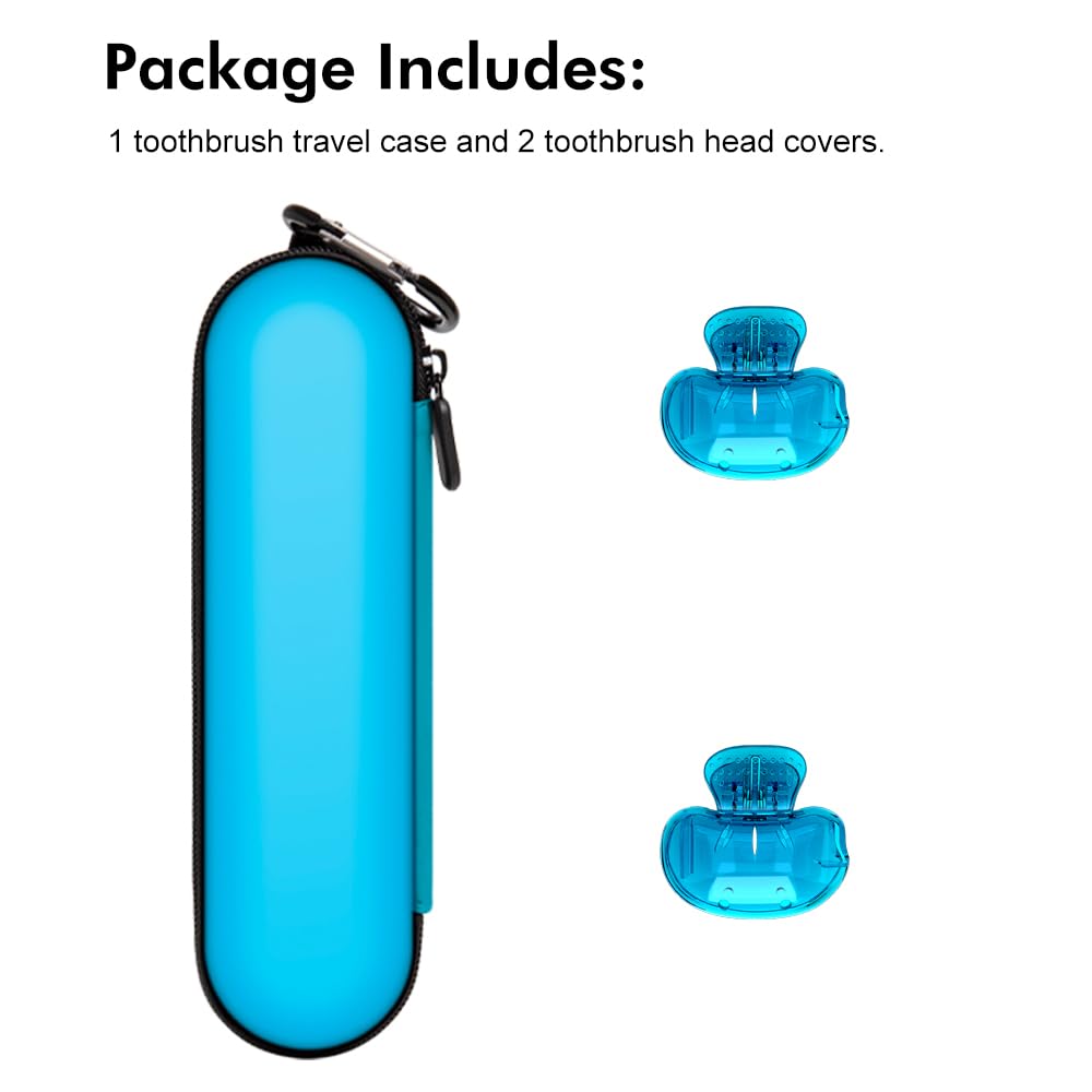 Close-up of blue toothbrush covers